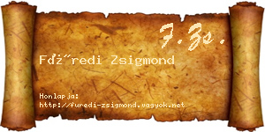Füredi Zsigmond névjegykártya